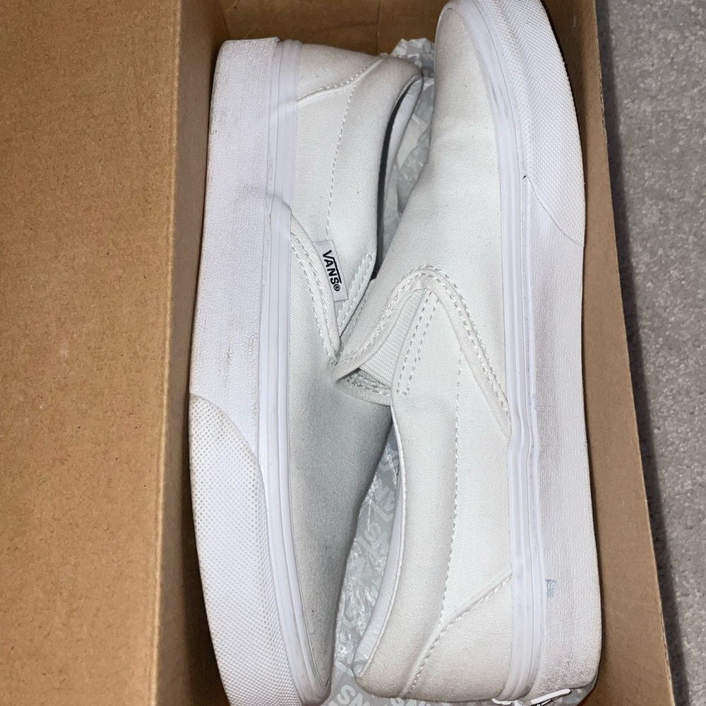 Vans Classic Slip-On Shoes (Size: 7.5) in True White